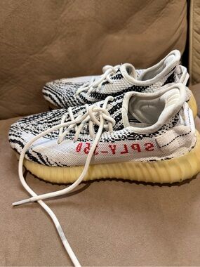 Yeezy Boost 350 V2 Zebra White/Black with Red Script
